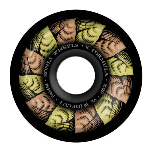 BONES X-Formula Leaving V6 Wide-Cut Black Skateboard Wheels 54mm 99A