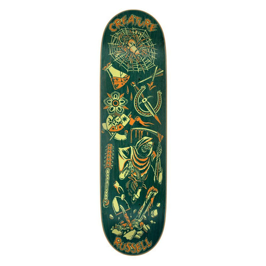 Creature VX Skateboard Deck Russell Fiend Flash Green Multi 8.6"