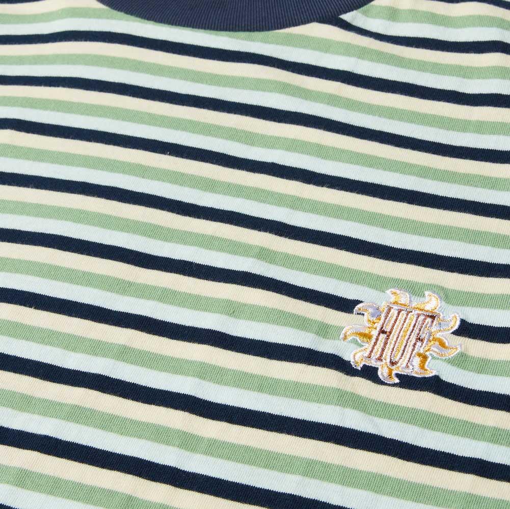Huf Apollo Striped Short Sleeve Knit Boxy T-Shirt Blue