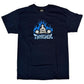 Thrasher Skateboard Magazine T-Shirt Who Cares by Neckface Navy