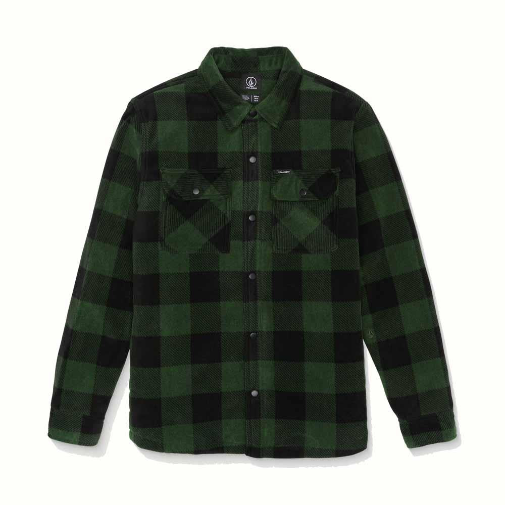 Volcom Bowered Fleece Long Sleeve Shirt Dark Pine