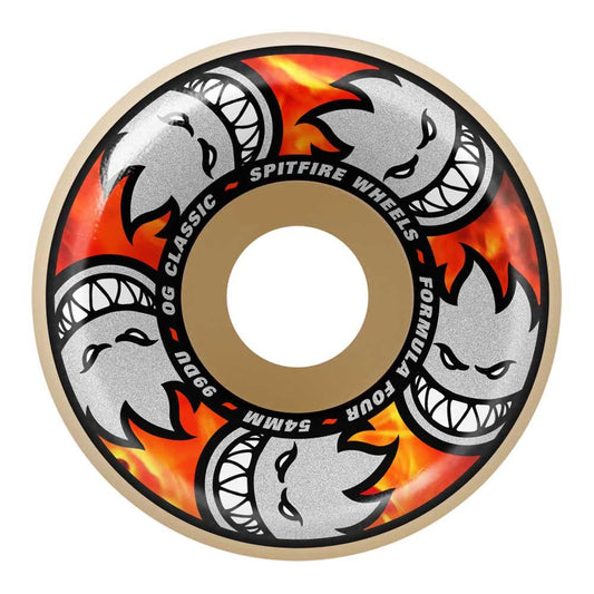 Spitfire Team Multiball Skateboard Wheels Formula Four 99A OG Classic White 54mm