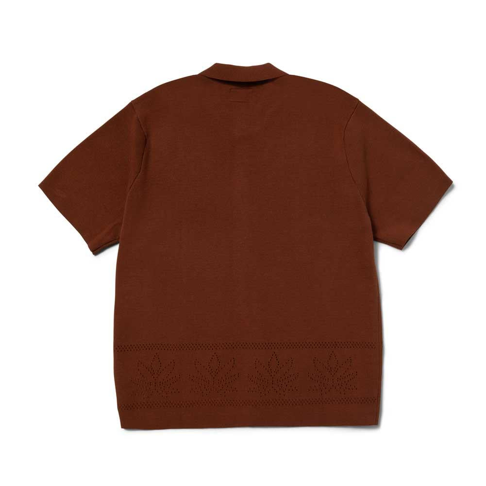Huf Plantlife Perforated Short Sleeve Knit Top Sierra Brown