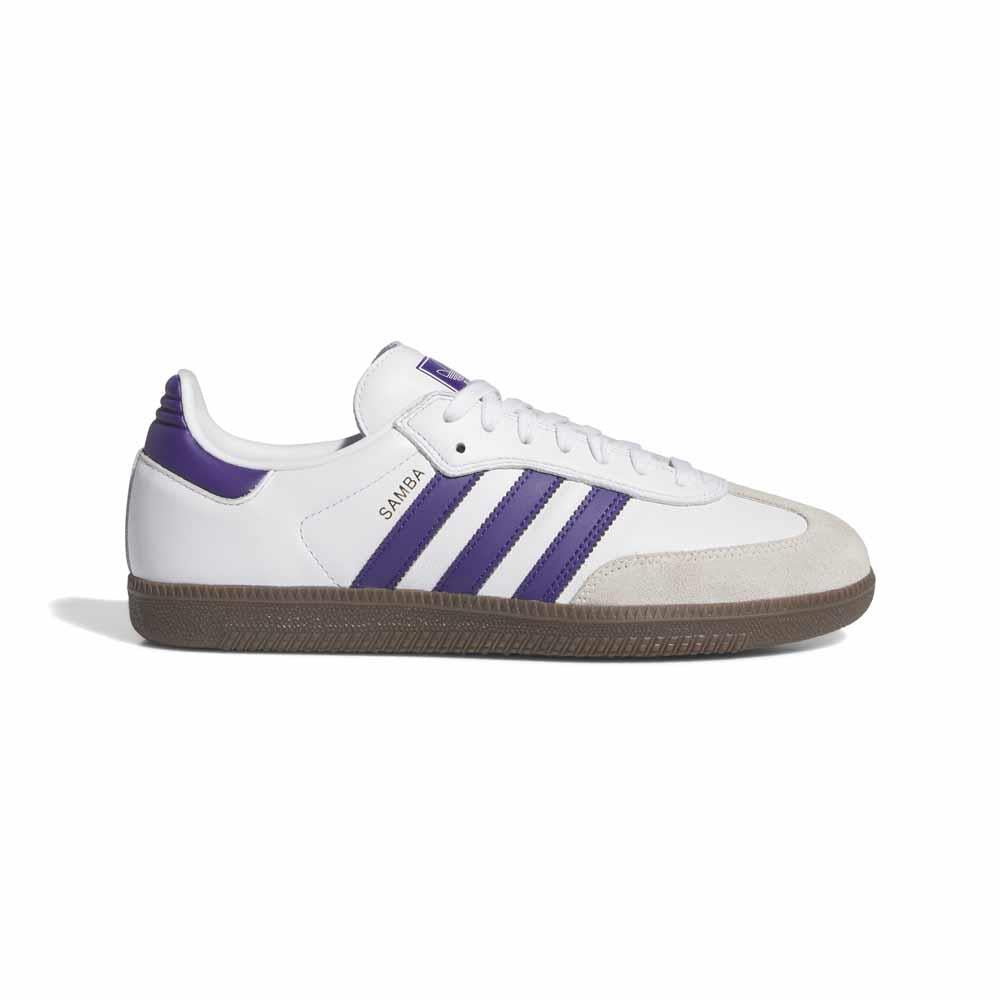 Adidas Skateboarding Samba ADV White Collegiate Purple Gold Metallic Skate Shoes