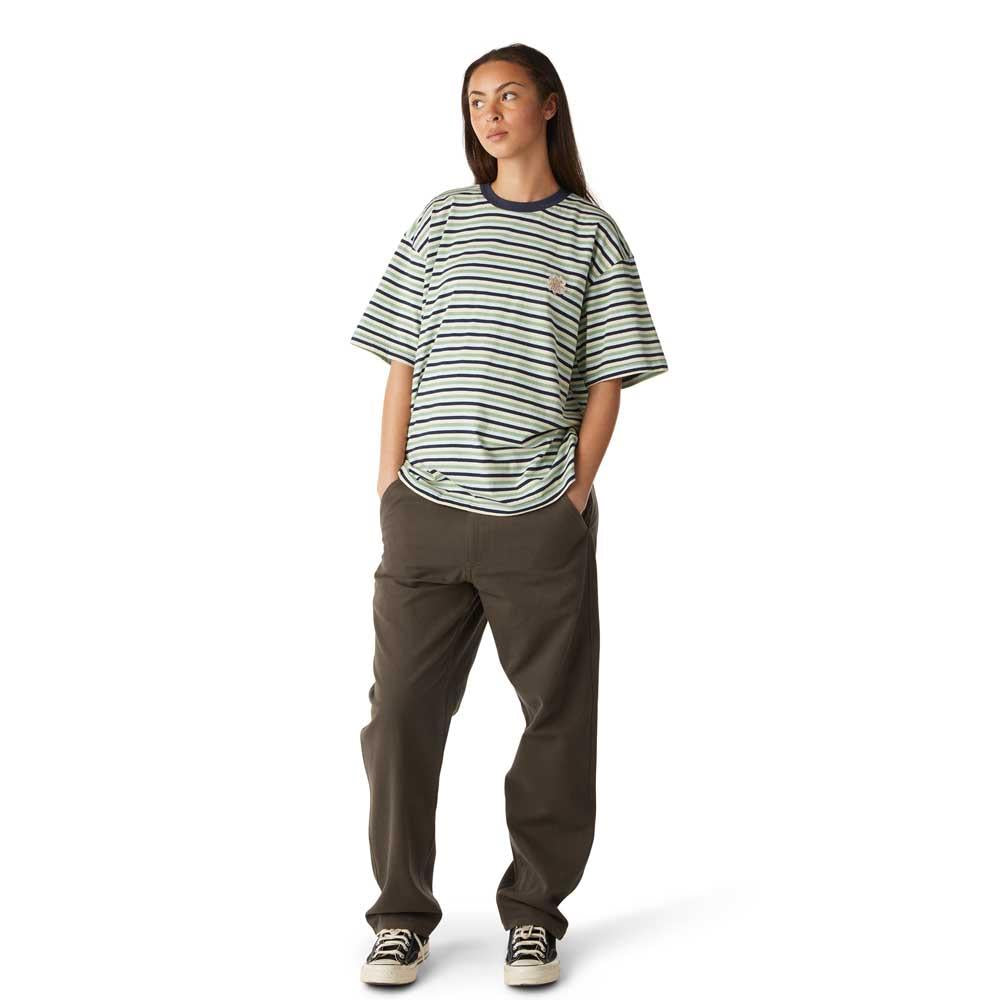 Huf Apollo Striped Short Sleeve Knit Boxy T-Shirt Blue