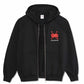 Polar Skateboards Default Zip Hooded Sweatshirt Welcome To The New Age Black