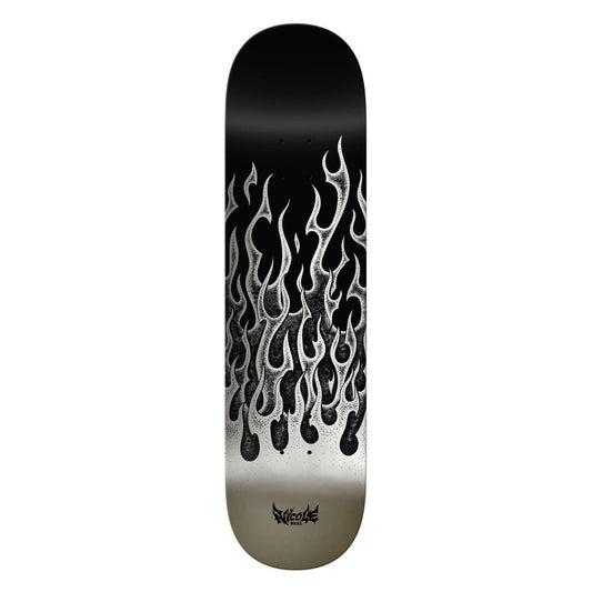 Real Nicole Flames Redux Skateboard Deck Silver 8.5" Twin Nose