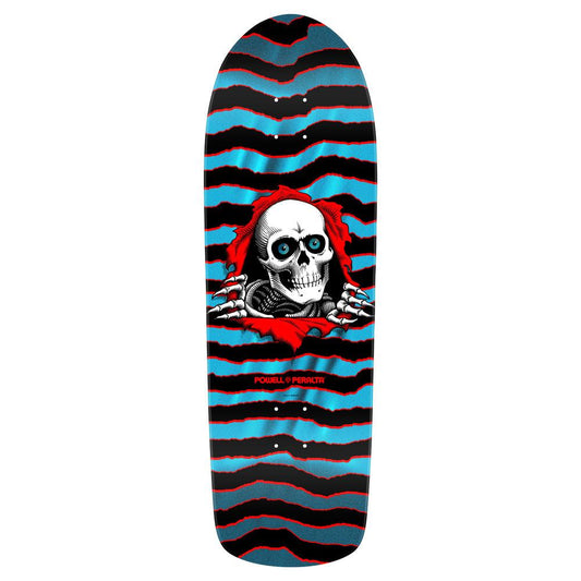 Powell Peralta Old School Ripper Red Aqua Foil Skateboard Deck 9.89"