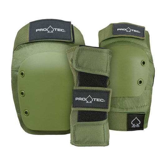Pro-Tec Pads Street Gear Junior 3 Pack Open Army Green Youth