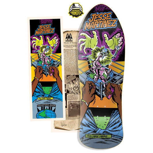 World Industries 1 Of 100 LTD Edition Signed Certificate Jesse Martinez Rock'em Sock'em Screen Printed Deck Multi 10.126'
