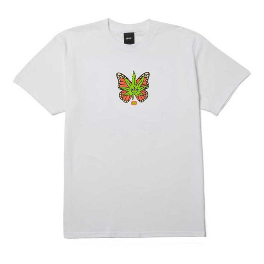 Huf Green Budderfly T-Shirt White