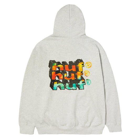 Huf Hand Stacked Pullover Hoodie Heather Grey