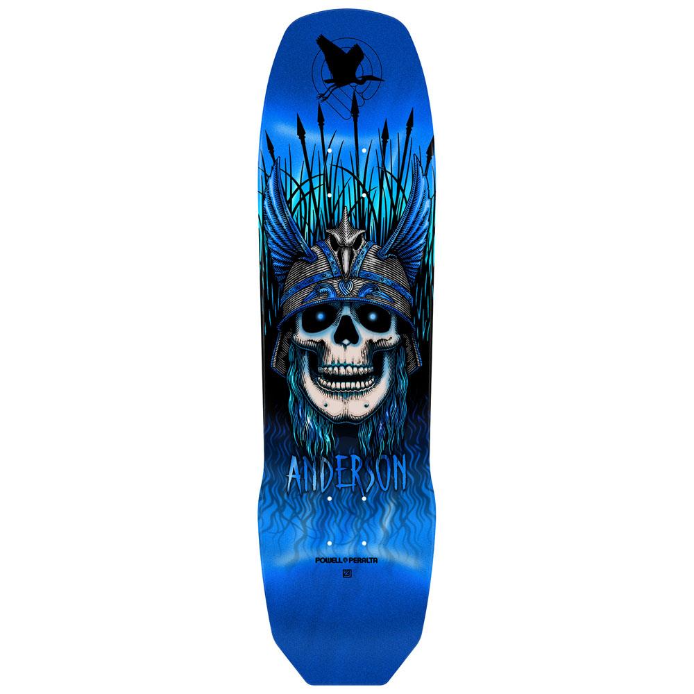 Powell-Peralta Andy Anderson Heron Skull Skateboard Deck Blue Foil 8.45"