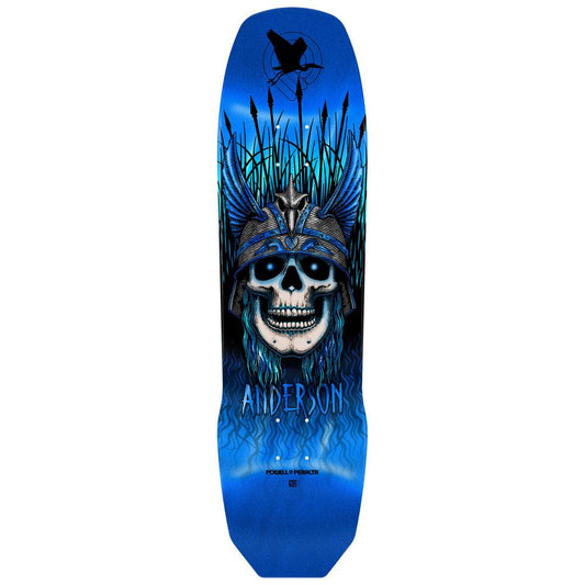 Powell-Peralta Andy Anderson Heron Skull Skateboard Deck Blue Foil 8.45"