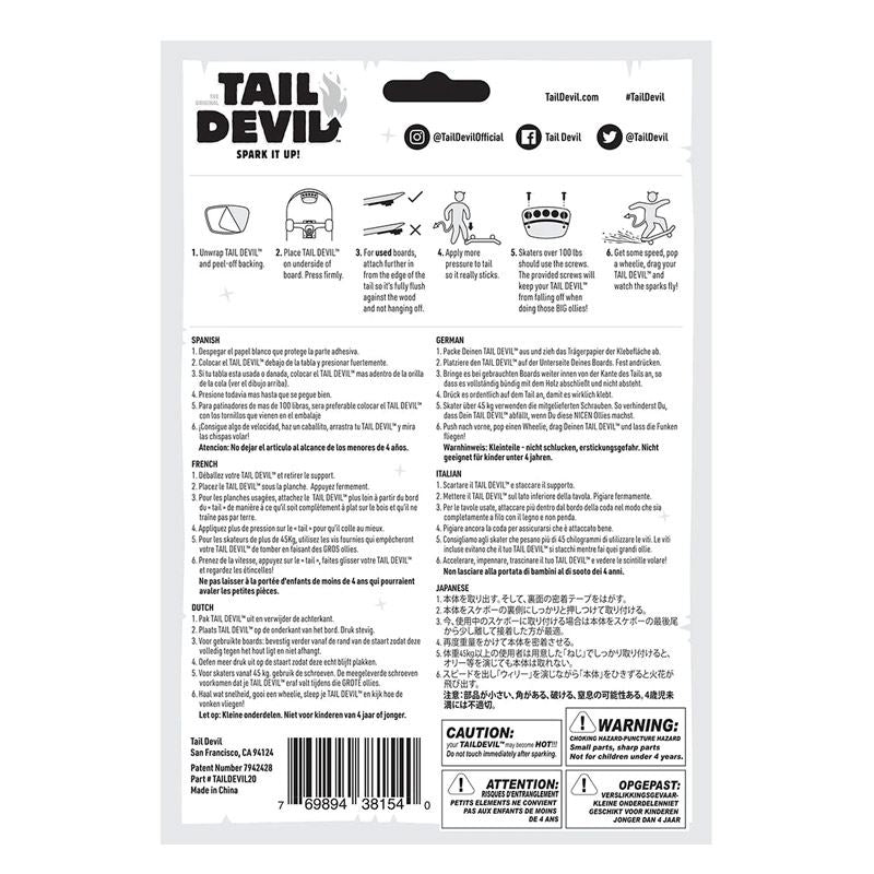 Tail Devil Skateboard Spark Plate Pad Black