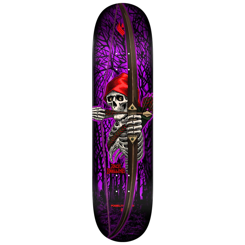 Powell Peralta FLIGHT Zach Doelling Archer Purple Foil Skateboard Deck 8"