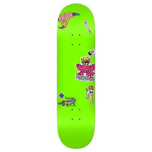 Krooked Cromer Neon Sticker Skateboiard Deck Green 8.25"