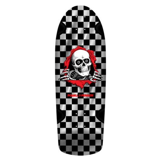 Powell Peralta Ripper O.G. Checkered '17' Silver Foil Skateboard Deck 10"
