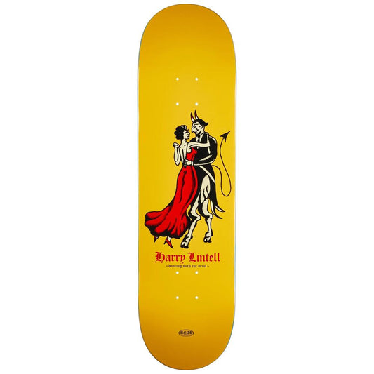 Real Skateboards Lintell Dance With The Devil Yellow Skateboard Deck 8.5"