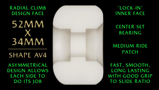 Powell Peralta Dragon Formula Skateboard Wheels Nano Rat 52mm x 34mm 88A AV4 Off White Green