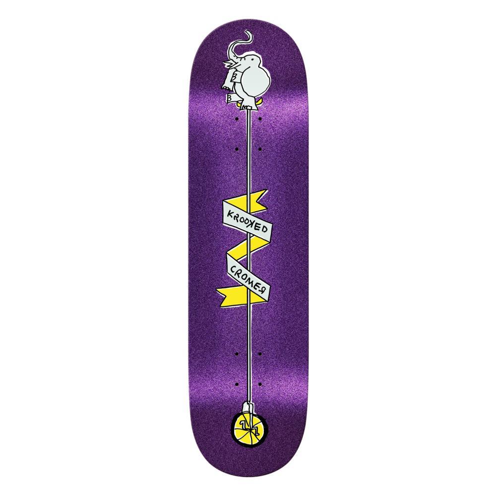 Krooked Skateboard Deck Cromer Unicycle Purple 8.38"