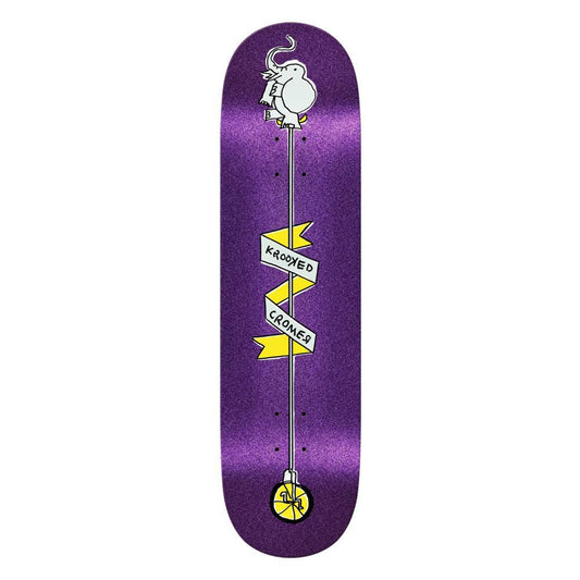 Krooked Skateboard Deck Cromer Unicycle Purple 8.38"