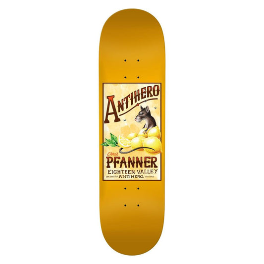 Antihero Pfanner Homers Pt. 2 Skateboard Deck Yellow 8.25"