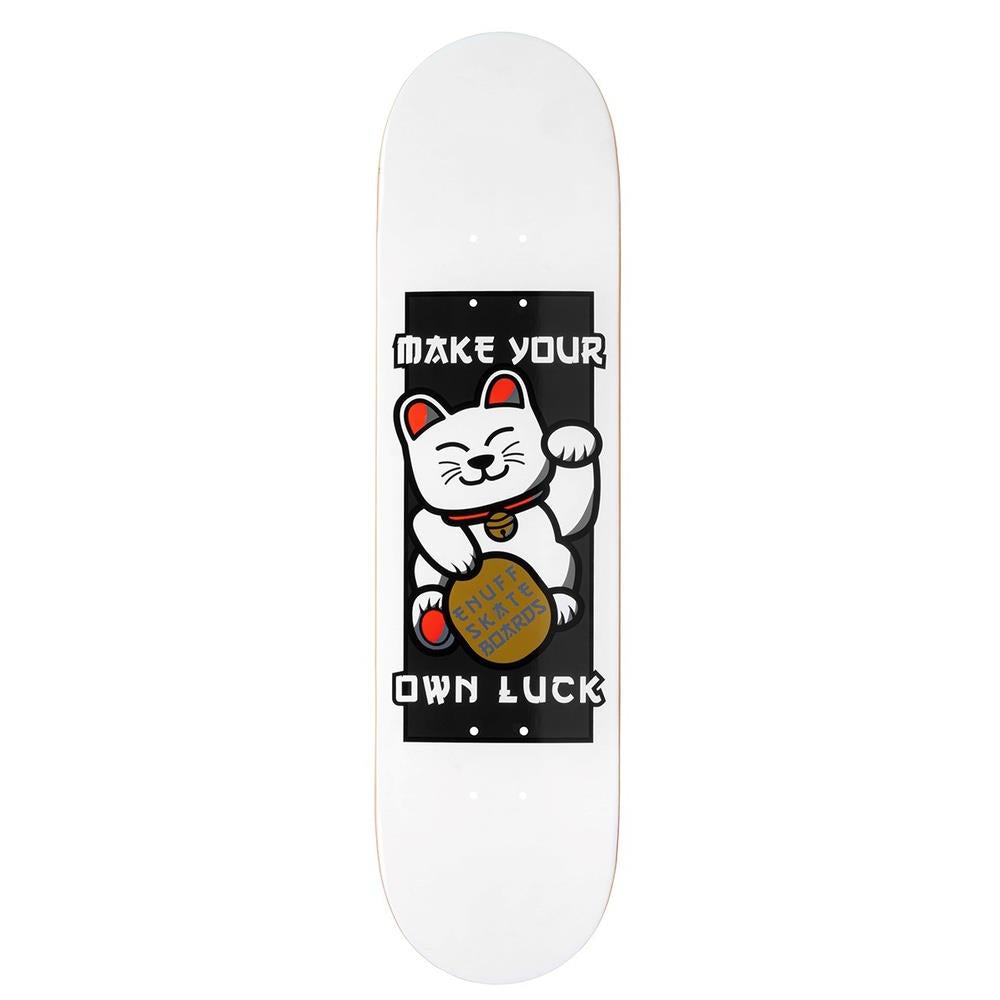 Enuff Designer Skateboard Deck Lucky Cat White 7.75"