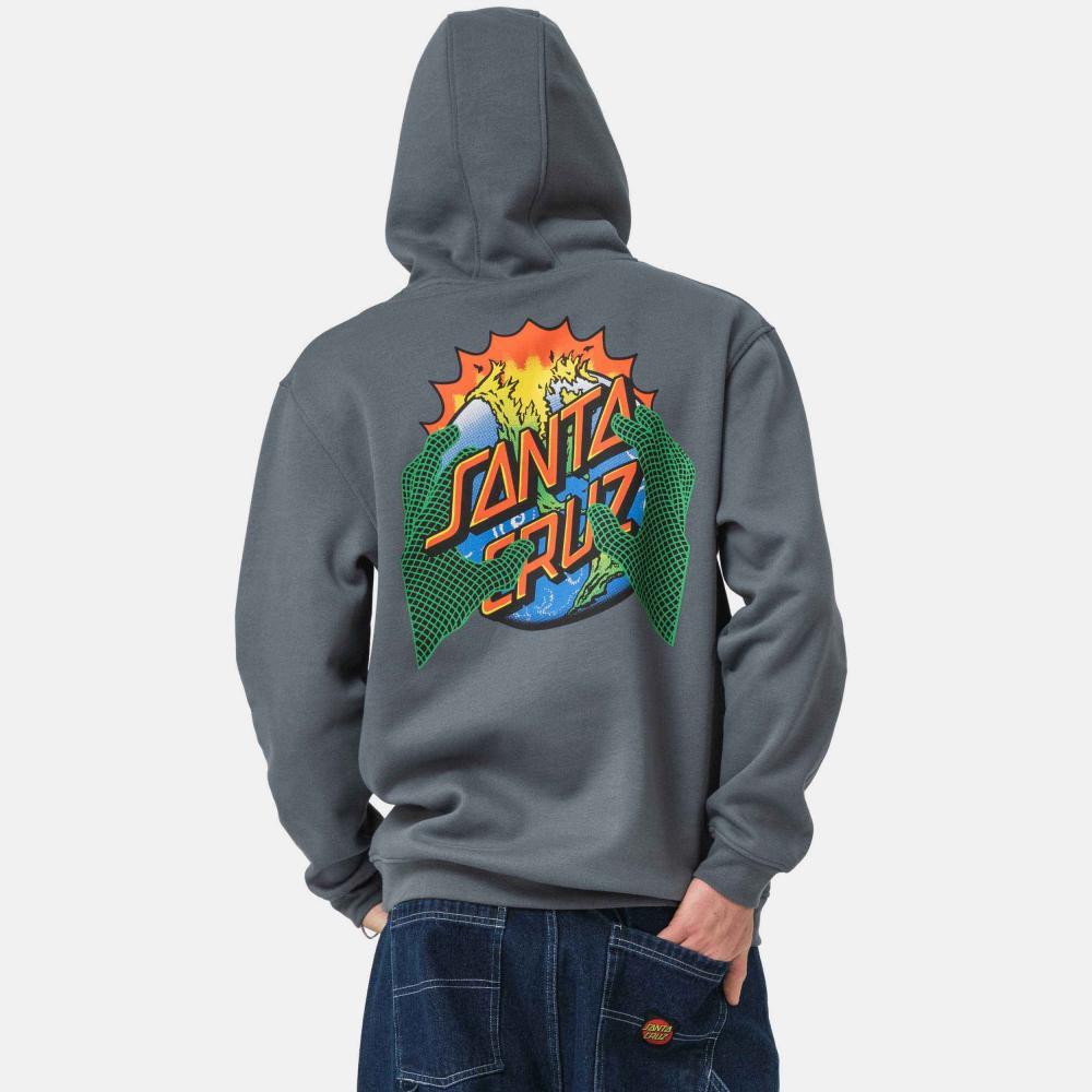 Santa Cruz Hooded Sweatshirt Kendall End Of The Dot Storm Grey