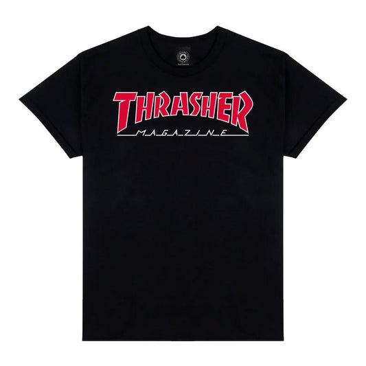 Thrasher Skateboard Magazine Outlined T-Shirt Black