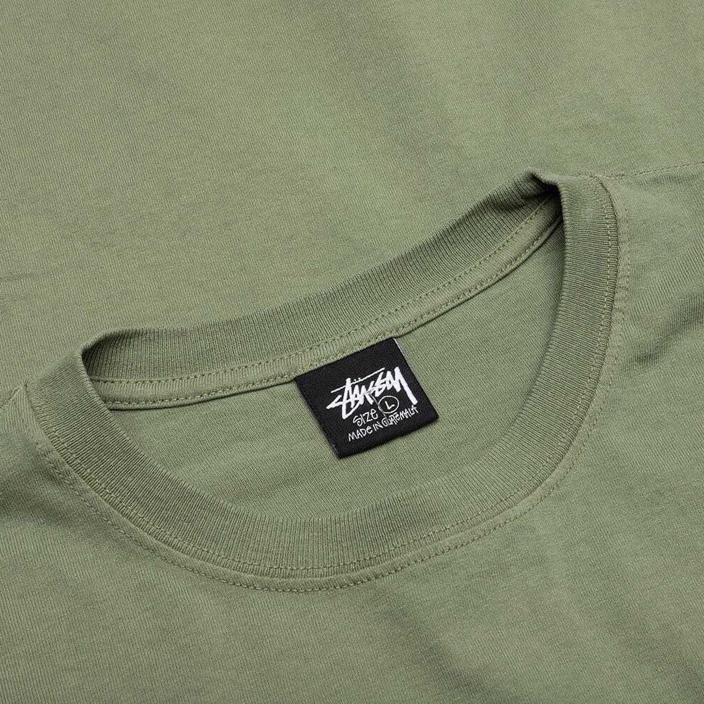 Stussy Stacked Pigment Dyed Long Sleeve Tee Artichoike Green