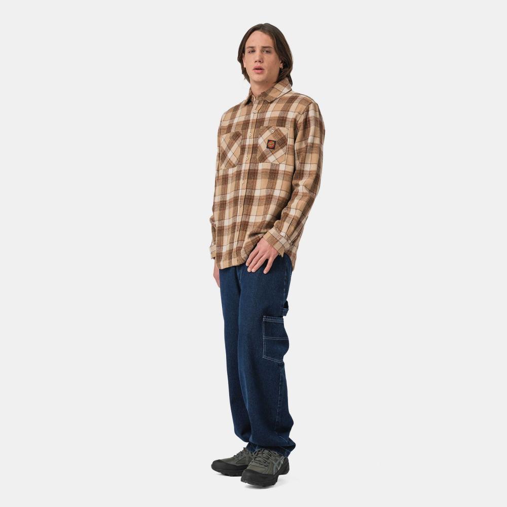Santa Cruz Skateboards Shirt Apex Shirt Brown Check
