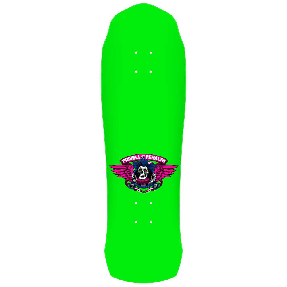 Powell-Peralta Chris Hiett Skateboard Deck 7 Ply Neon Green Blue Foil Skull 9.5"