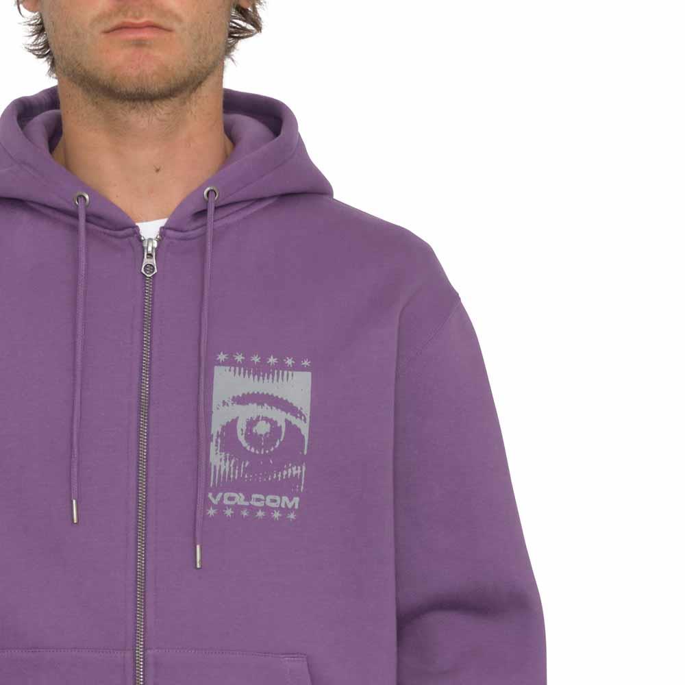 Volcom Watanite Full Zip Hooded Sweatshirt Deep Purple