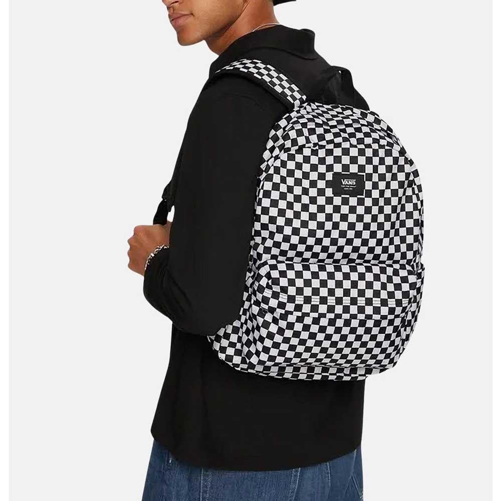 Vans Old Skool Check Backpack Black White