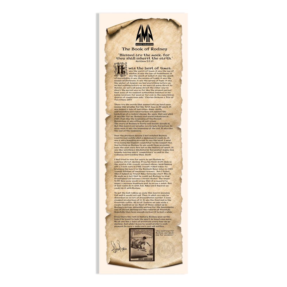 World Industries 1 Of 100 LTD Edition Signed Certificate Rodney Mullen Bear Screen Printed Deck Multi 7.375'