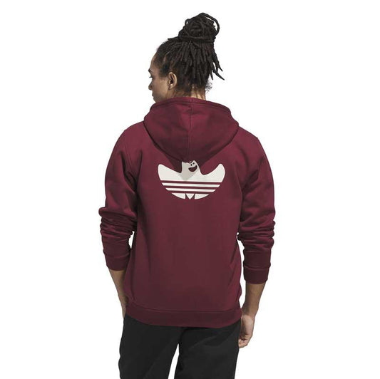 Adidas Skateboarding Shmoo Zip Up Hooded Sweatshirt Dark Red Aluminium