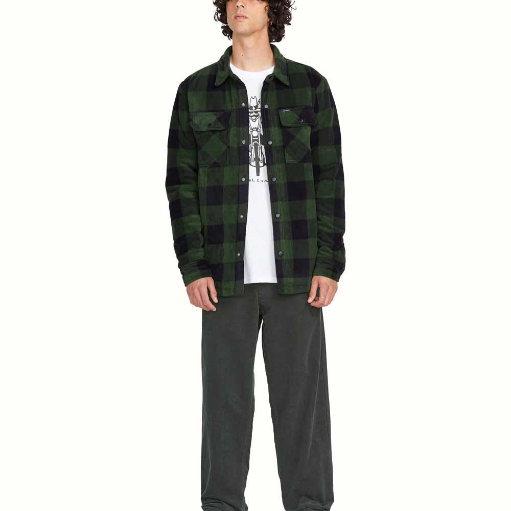 Volcom Bowered Fleece Long Sleeve Shirt Dark Pine