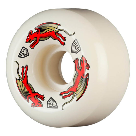 Powell Peralta Dragon Formula Skateboard Wheels Nano Rat 54mm x 34mm 93A AV6 Off White Red