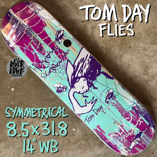 Heroin Skateboards Tom Day Flies 2024 Skateboard Deck Symmetrical 8.5" Popsicle