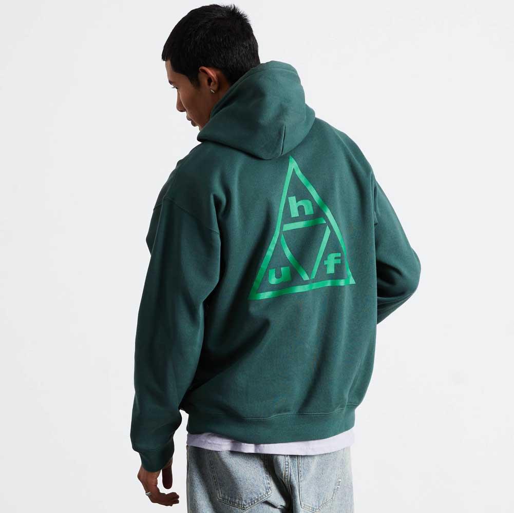 Huf Triple Triangle Pullover Hooded Sweatshirt Forest Green Green