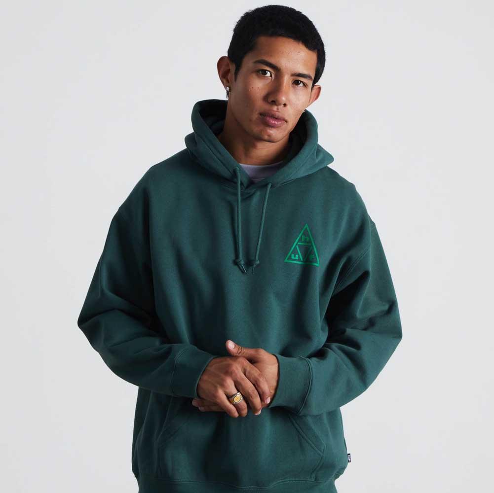Huf Triple Triangle Pullover Hooded Sweatshirt Forest Green Green