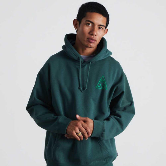 Huf Triple Triangle Pullover Hooded Sweatshirt Forest Green Green