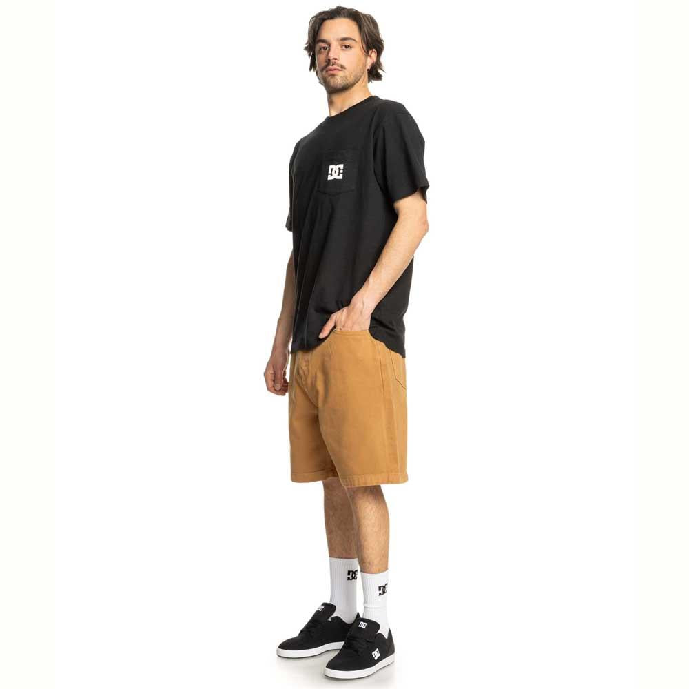 DC Shoe Co Worker Baggy Denim Shorts Chipmunk Overdye Orange