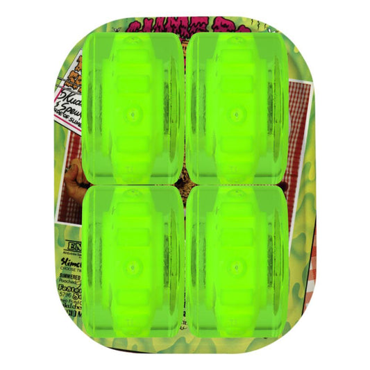 Slime Balls Light Up Skateboard Wheels SB Cafe OG Soft 78a Green 60mm with Bronson G2 Bearings