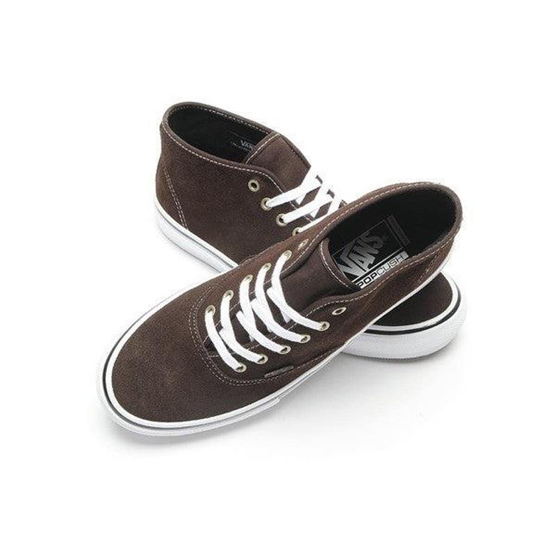 Vans Skate Authentic Mid VCU Dark Brown White Skate Shoes