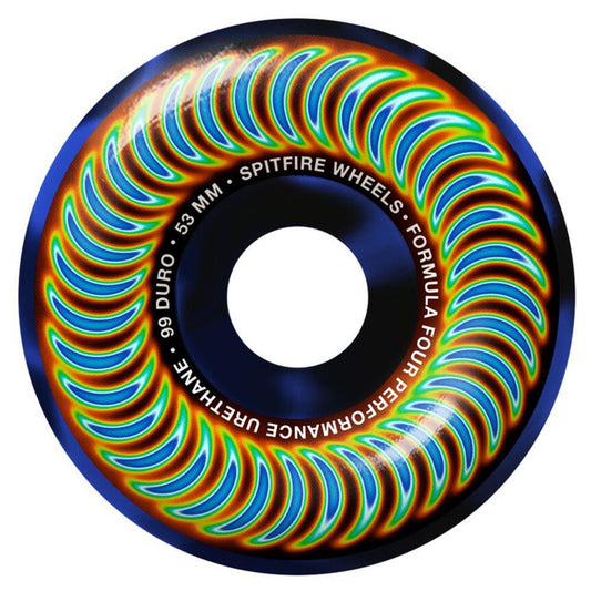 Spitfire Formula Four Skateboard Wheels Radioactive Classics 99a Black Blue 53mm