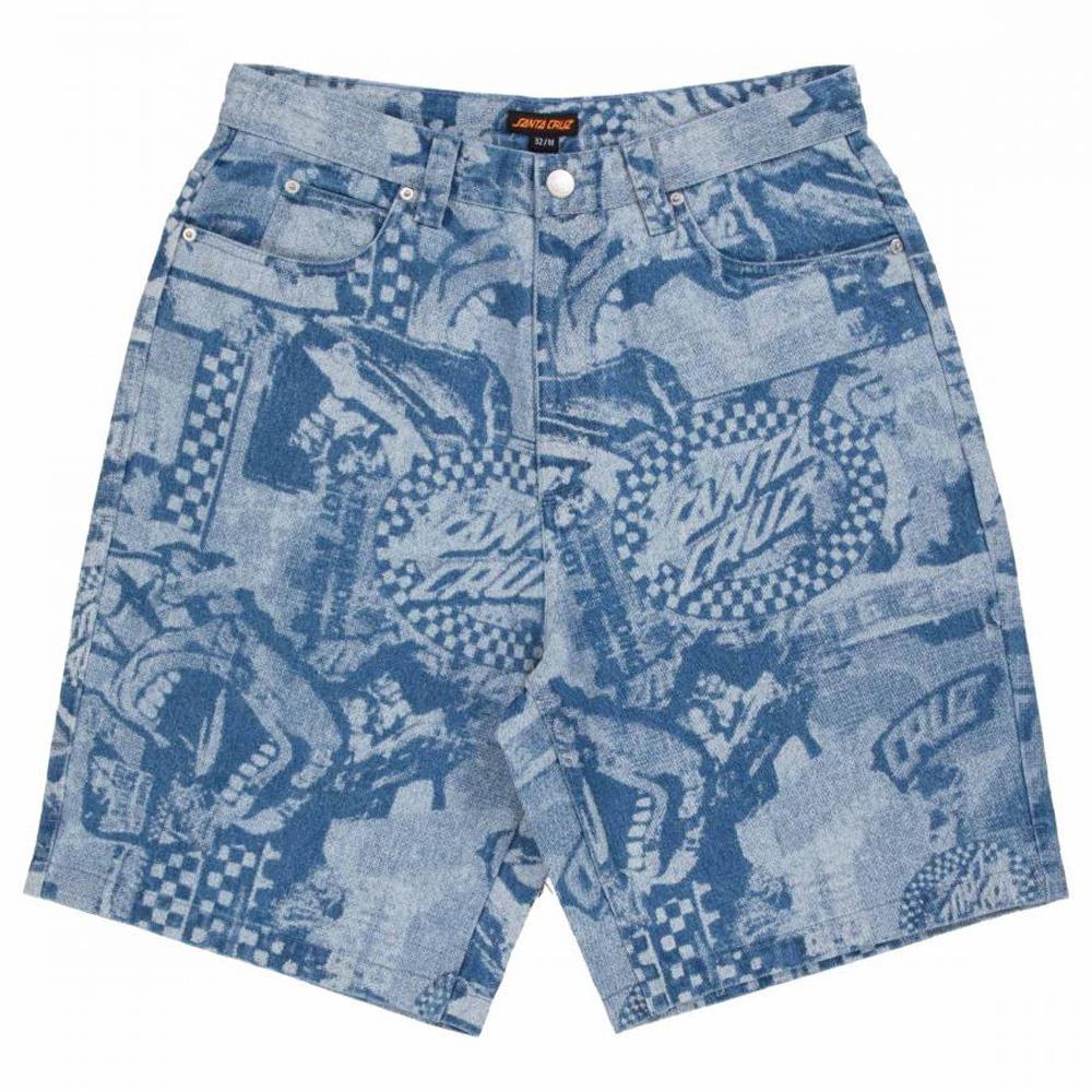 Santa Cruz Big Shorts Stonewash Collage Blue