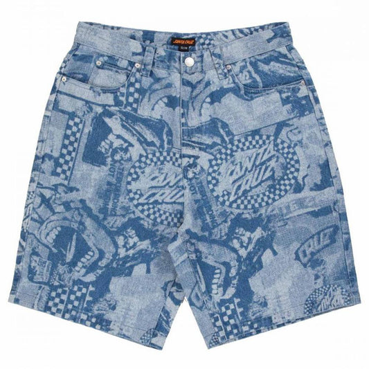 Santa Cruz Big Shorts Stonewash Collage Blue