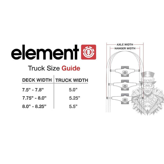 Element Skateboard Component Set Silver 5.5" Wheels Trucks Bearings Bolts